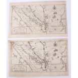 Herman Moll (d. 1732) engraved map - ‘A Map of the Streights of Malacca’, 16 x 26cm, together with