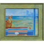 Diana Howard (b.1947) oil on board - Sea Cat, signed and dated '91, in glazed frame, 50cm x 60cm