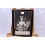 F. Cotes 18th century mezzotint on laid paper by J. Watson - Miss Cuncliffe, sold by Ryland, Breyer