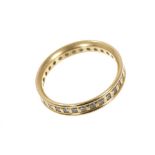 18ct gold and diamond eternity ring with a full band of 33 brilliant cut diamonds in 18ct yellow