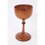 19th century carved sycamore Gothic Revival chalice, 14cm high