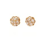 Pair of Victorian diamond cluster earrings