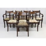 Set of eight Regency mahogany dining chairs