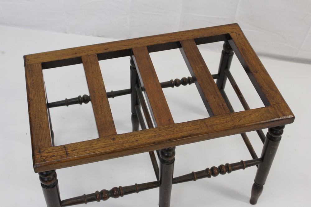 Early 20th century mahogany and beech luggage stand - Image 2 of 4