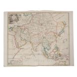 .John Senex (d.1740), hand-coloured map - ‘A New Map of Asia’, 1721, 50cm x 59cm