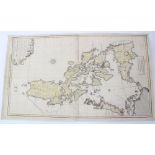 George Moritz Lowitz (1722-1774) hand coloured map ‘Cart hydrographique & chorographique des Isles