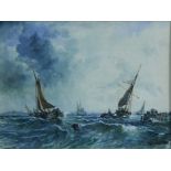 John Callow 1822-78 Seascape with shipping watercolour