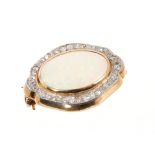 Opal and diamond brooch