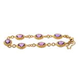 18ct Gold and amethyst bracelet