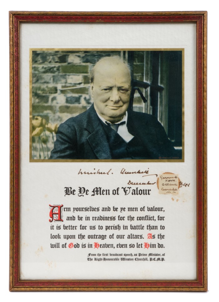 The Right Honourable Sir Winston Churchill-fine signed wartime printed portrait photograph