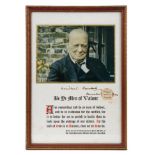 The Right Honourable Sir Winston Churchill-fine signed wartime printed portrait photograph