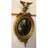 Good Regency giltwood convex wall mirror