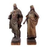 Good pair of late 19th / early 20th century Goldscheider terracotta figures of Arabs, inscribed,