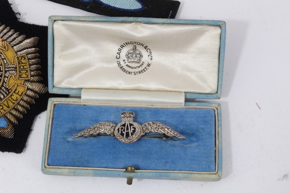 Second World War Silver and Marcasite RAF Sweetheart brooch in Carrington & Co Box, together with a - Image 2 of 5