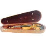 20th Century violin marked Stainer, in an antique mahogany violin box