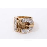 Gold 9ct large buckle ring