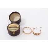Gold 22ct wedding ring and two other rings (3)
