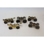 Five pairs of assorted opera glasses