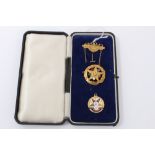 Gold 9ct paste set Masonic medal