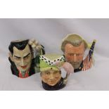 Three Royal Doulton character jugs - Ugly Duchess D6599, Count Dracula D7053 and Ulysses S.Grant /
