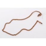 Rose gold (9ct) watch chain, 42cm