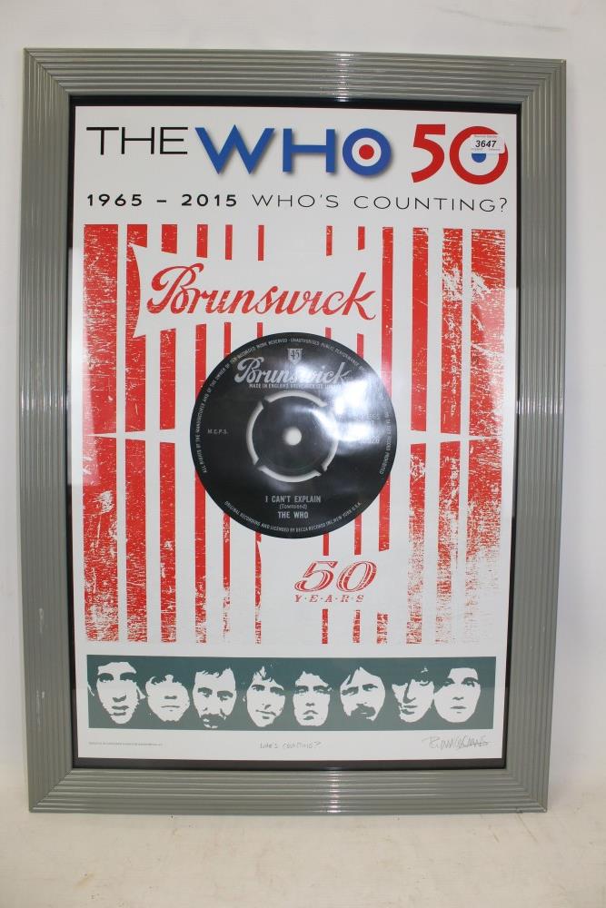 The Who - limited edition 50th Anniversary poster, signed by the artist 23 x 34 inches F&G