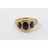 Gold 18ct sapphire and diamond ring