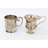 George III silver Christening mug of campana form.