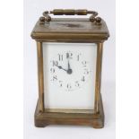 Brass cased carriage clock