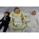 Ashton Drake new born and baby dolls special edition and various designers plus ceramic.