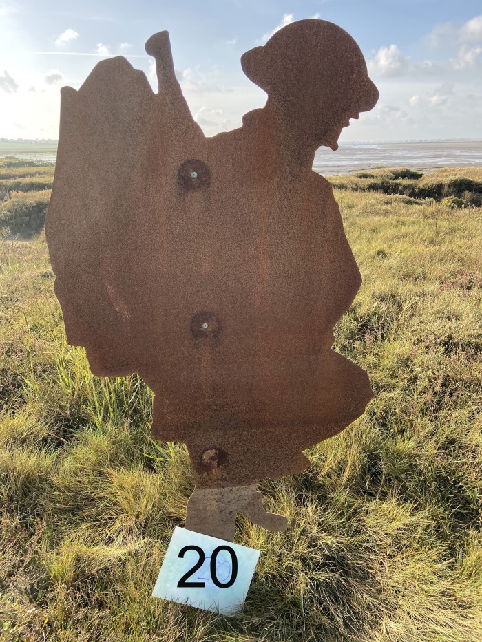 Colchester Interest- Steel Silhouette of a First World War Soldier, part of the 'Strood Soldiers'