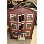 Large Georgian Town House dolls house, wooden construction with glass windows.