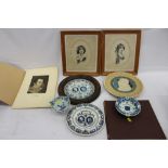 Group of 20th century commemorative Dutch Delft china, to include unusual handpainted deign on