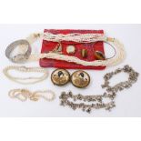 Costume jewellery, wristwatches and bijouterie to include an early 20th Century Japanese satsuma