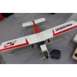 Petrol powered model aircraft and remote