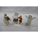 Three Coalport characters- The Snowman figures, (in original boxes), together with a Beswick and a