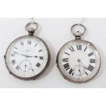 Silver open face pocket watch by Thomas Russell & Son , Liverpool with key wind movement , and