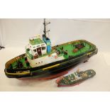 Remote control Scratch built London Barge and Tug London Smit with two Techniplus controllers in
