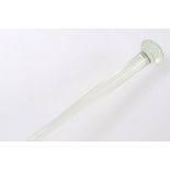 Unusual late 19th/early 20th century solid clear glass walking stick with knop handle, 89cm overall
