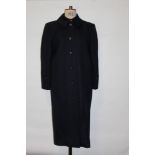 Designer Louise Kennedy late 1980's Navy Blue wool coat, long length. Size 8