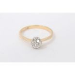 Diamond single stone ring with a brilliant cut diamond estimated to weigh approximately 0.50cts in