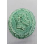 Unusual Oval wall plaque depicting George VI, impressed marks to reverse Felix Weiss, 1937