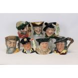 Royal Doulton Character Jugs - Pied Piper D6403, Yachtsman D6820, Sir Thomas More D6792, Robinson