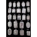 Collection of twenty three late Victorian and Edwardian silver vesta cases including engraved