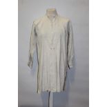 Gentlemen's Edwardian linen shirt with bib front, pleated across the shoulders and pleats to front.