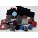 Collection of modern empty jewellery boxes and pouches