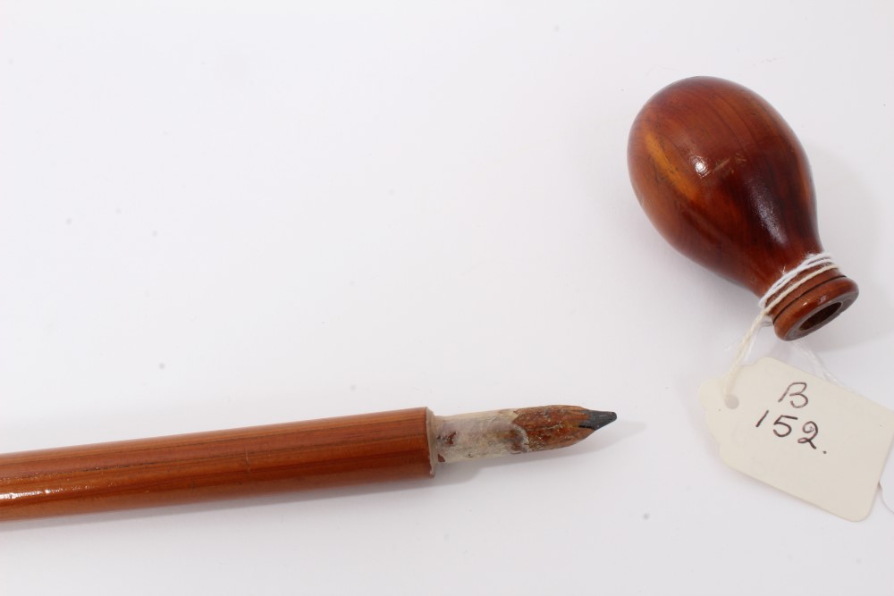 Novelty Pine pencil stick with detachable cover, shaft signed Matt Charlton, 93cm overall length - Image 2 of 4