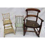 Victorian beech and elm child’s rocking chair