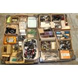 Large quantity of vintage radio/amplifier parts and spares (2 boxes)