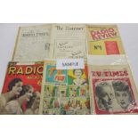Radio Times original No1 copy plus others including Radio Review, The Listener Radio Magazine 1934,